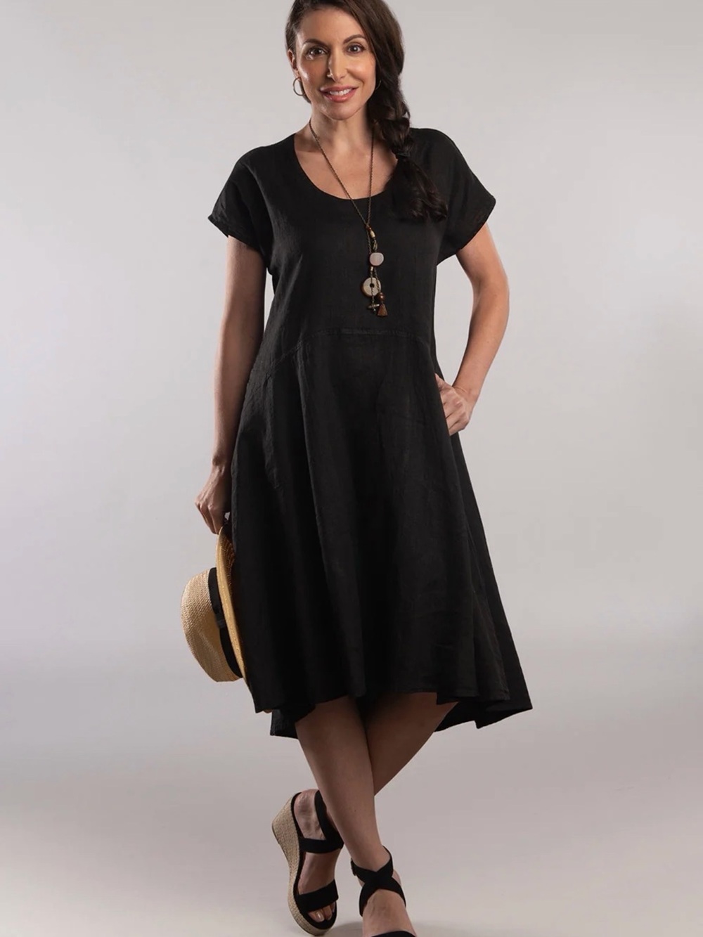 Luna Luz Linen BEL CANTO DRESS Lagenlook
